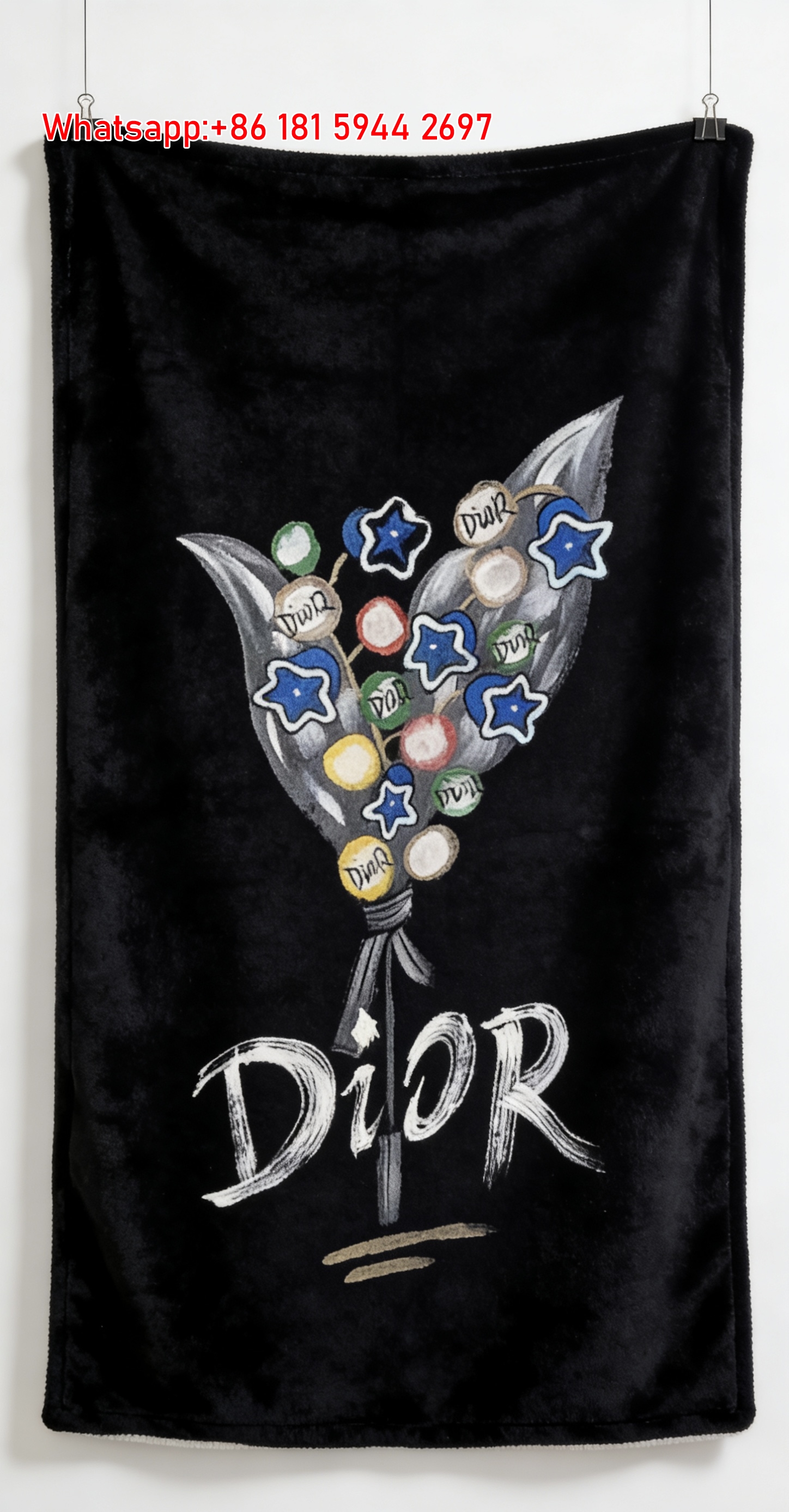 Dior Colorful Balloon Art Flannel Sofa Throw Blanket D382